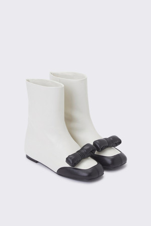 Ribbon half boots(black&white)