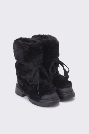 Fur walker boots(black)