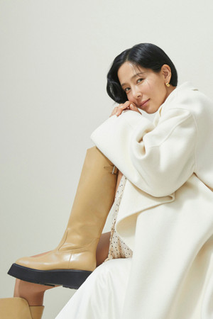 [김나영 착용]Straight line long boots(yellow)