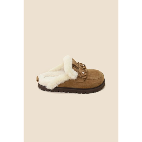 Fur flower mule(beige)