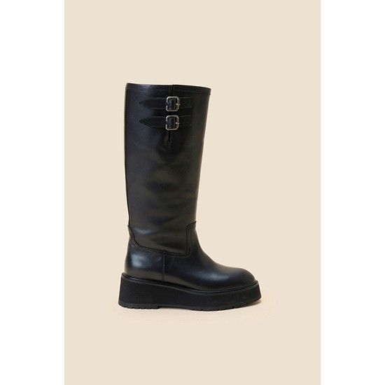 Platform long boots(black)
