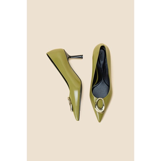 Shell ring pumps(khaki)