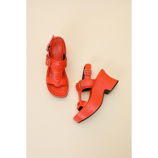 T-strap wedge sandal(orange)