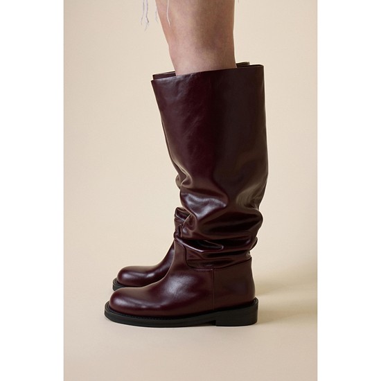 Slouch long boots(wine)
