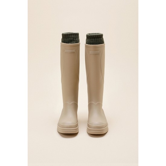 Heart long rain boots(beige)