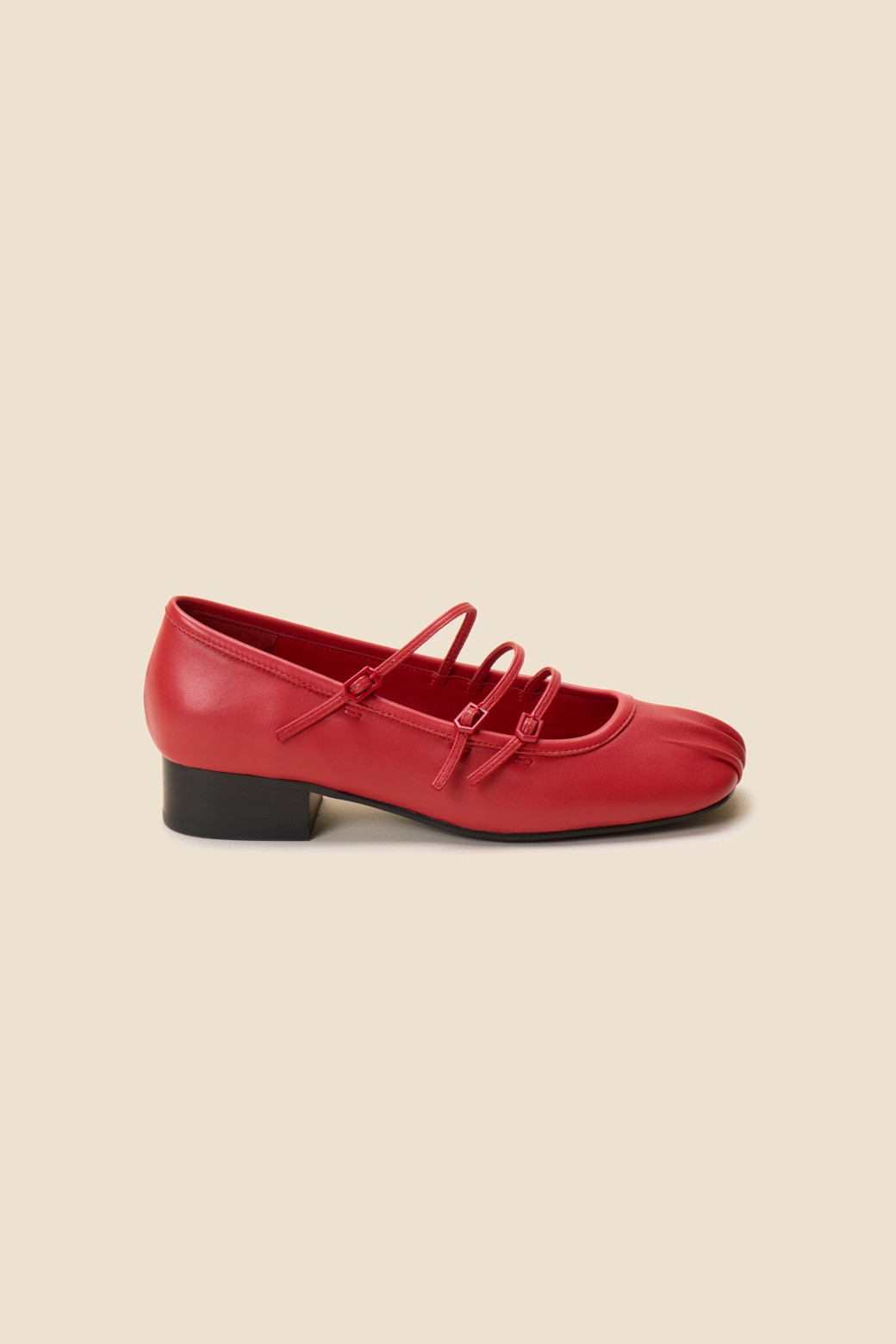 ★SUECOMMA BONNIE★ Stud loaferblack DG1DS25005BLK SUECOMMA BONNIE] Flow flat shoes(red)