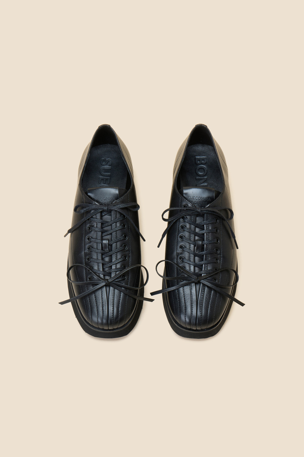 SUECOMMA BONNIE] Ribbon platform roafer(black)