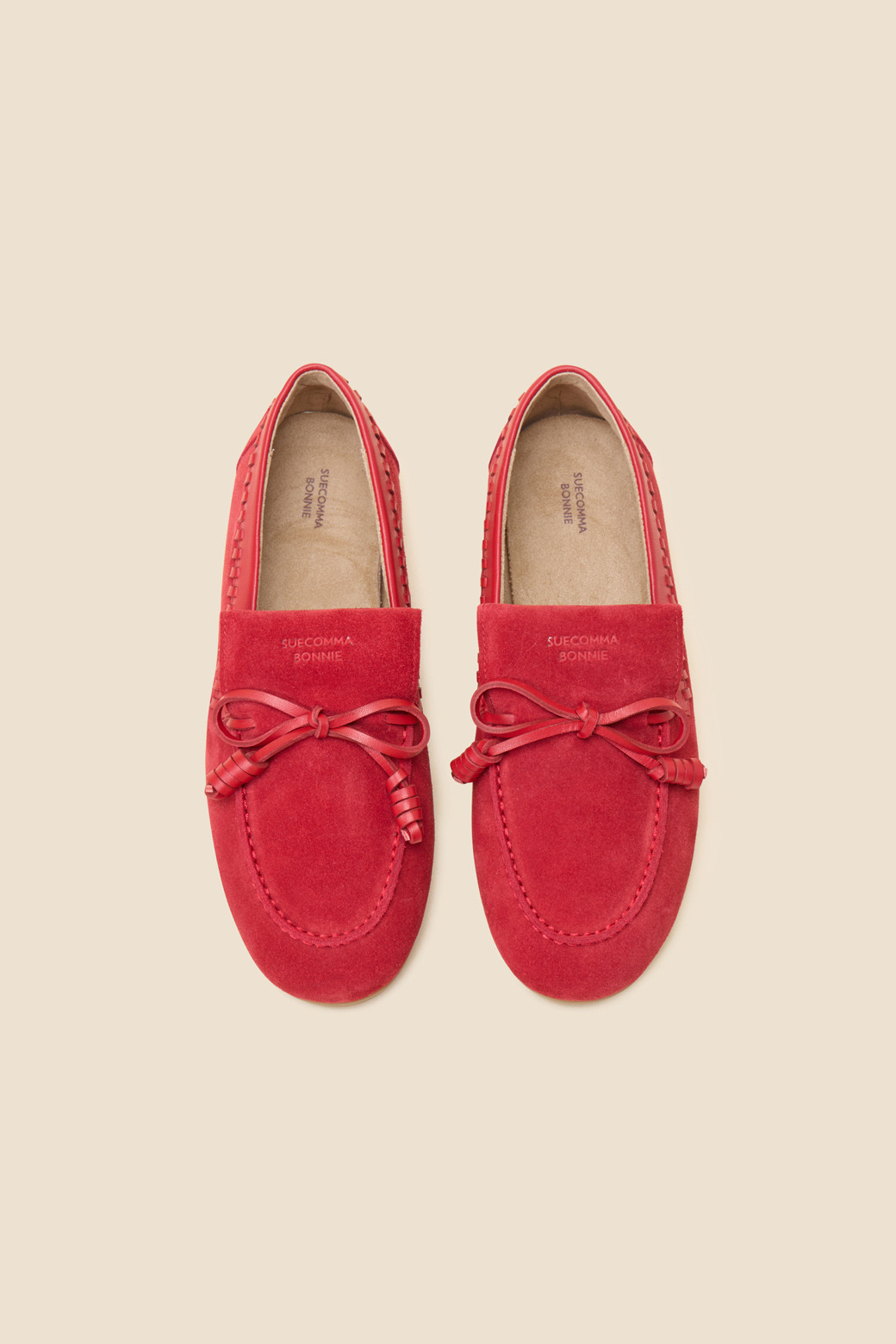 SUECOMMA BONNIE - 플랫/로퍼 - Classic ribbon loafer(red)