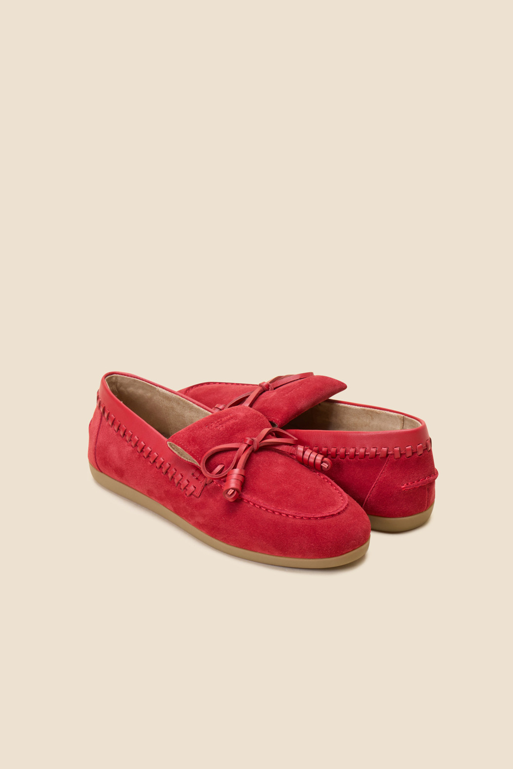 SUECOMMA BONNIE - 플랫/로퍼 - Classic ribbon loafer(red)