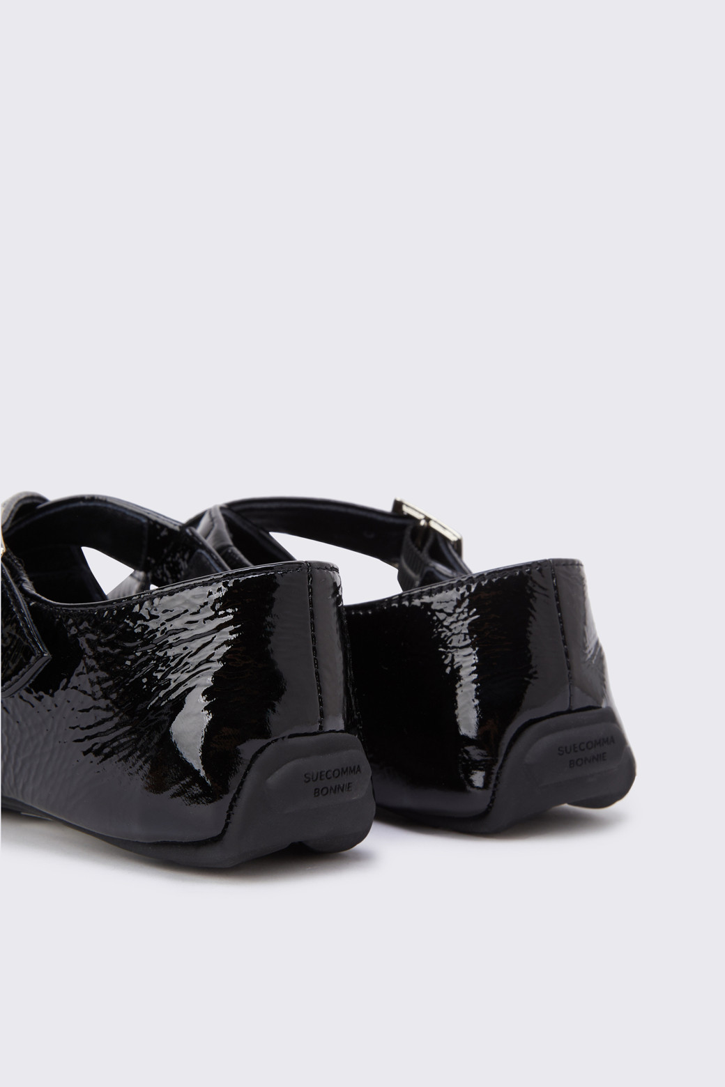 SUECOMMA BONNIE - 플랫 - Round two strap mary-jane flat(black)