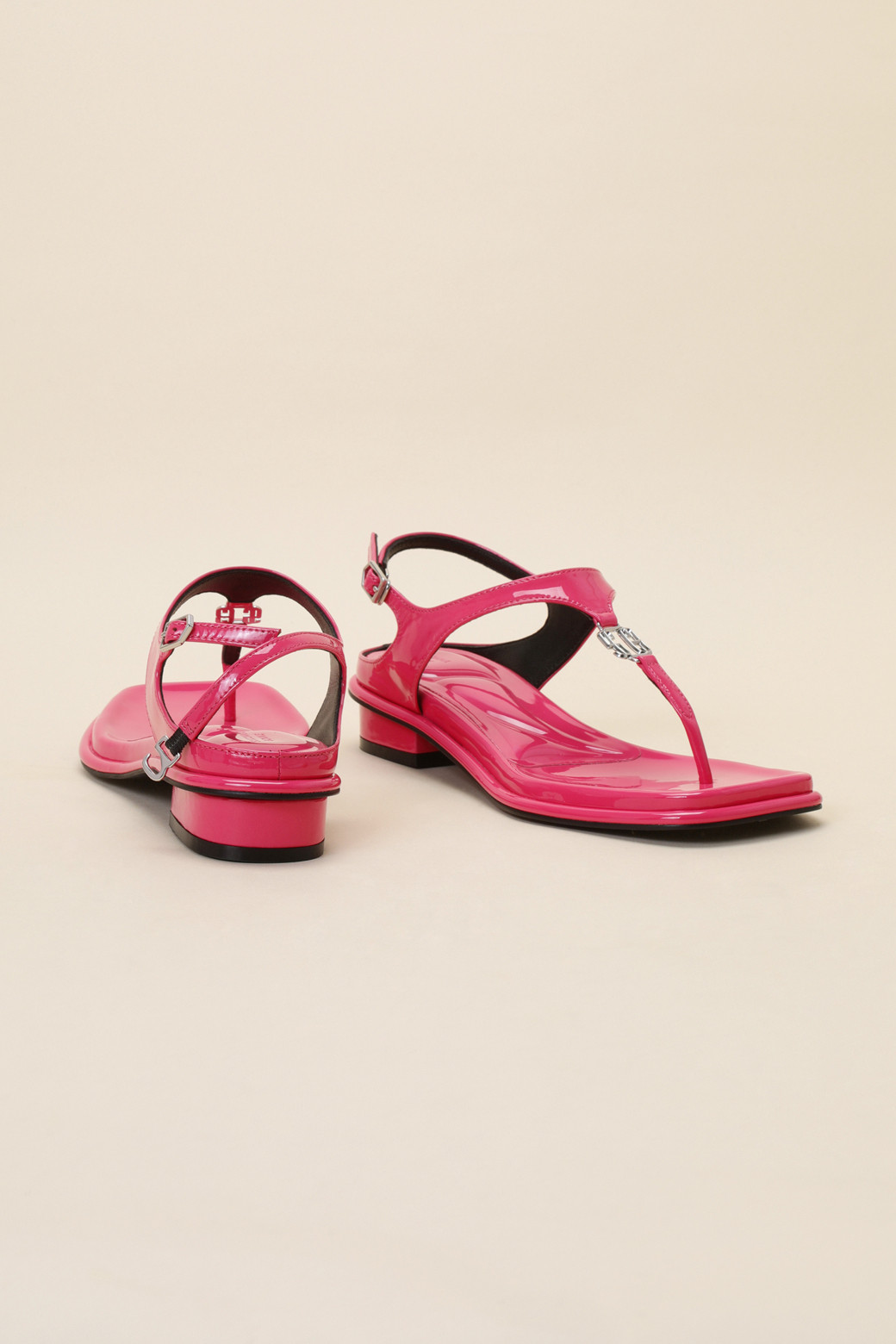 ★SUECOMMA BONNIE★ Stripe ribbon sandalpink DG2AM25036PIK SUECOMMA BONNIE] SCB flip-flop sandal(pink)