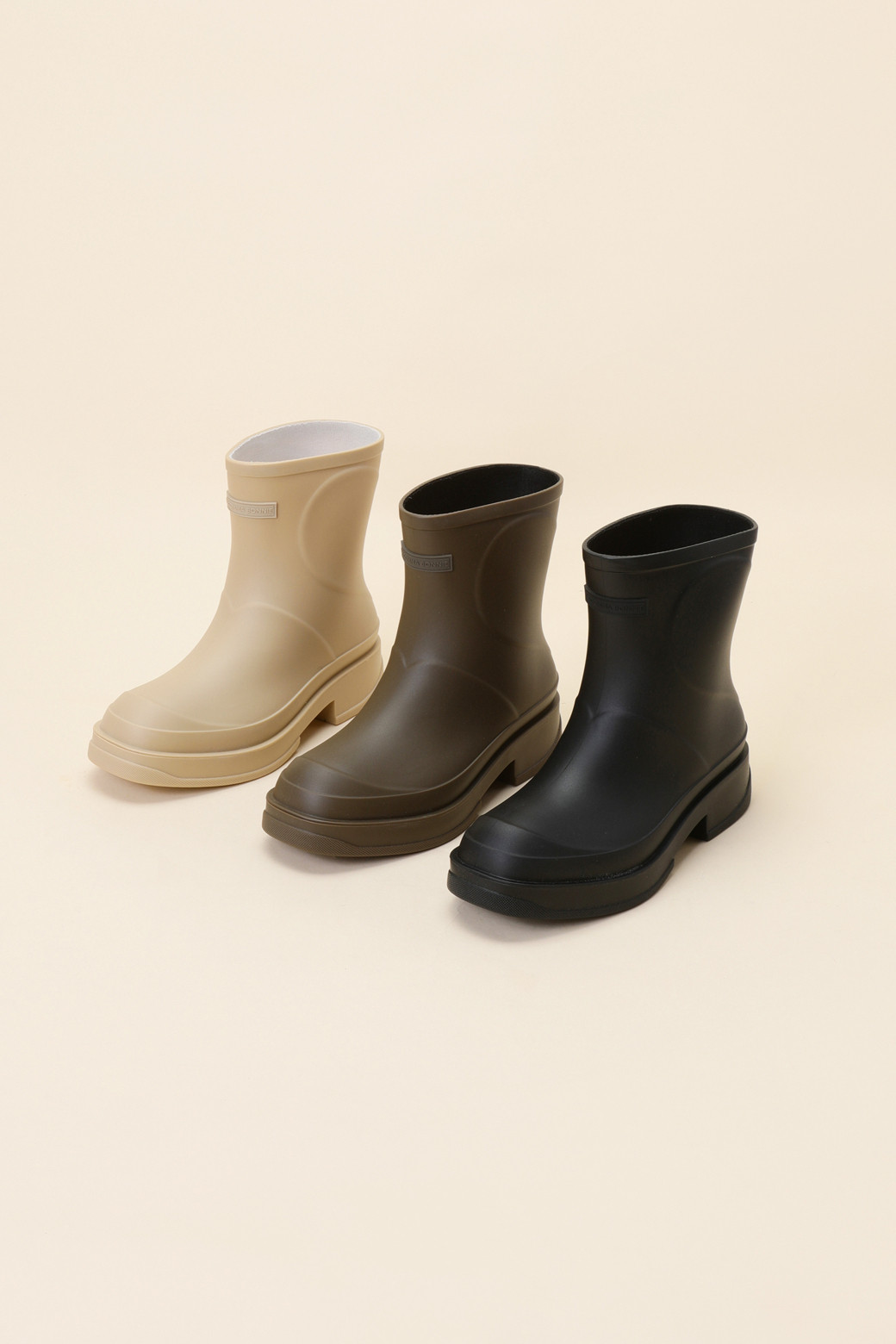 Heart ankle rain boots(black)_SUECOMMA BONNIE