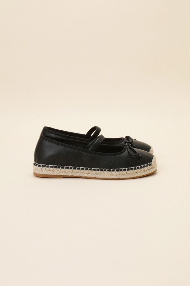 SUECOMMA BONNIE - 플랫 - Espadrille mary Jane flat(black)