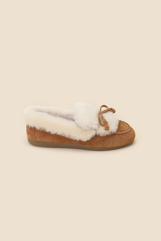 SUECOMMA BONNIE - 로퍼 - Fur ribbon loafer(beige)