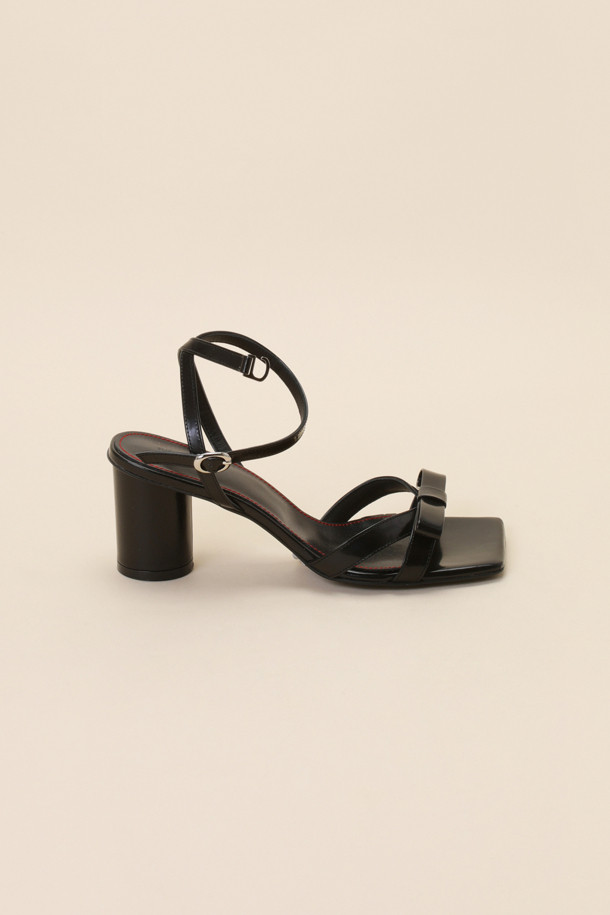 SUECOMMA BONNIE - 샌들 - Riboon heel sandal(black)