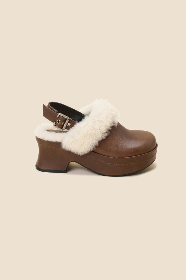 SUECOMMA BONNIE - 샌들 - Fur clog snadal(brown)