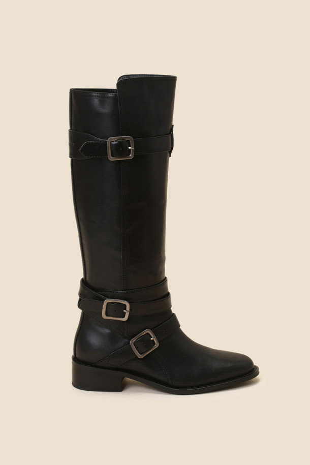 SUECOMMA BONNIE - 부츠/워커 - Buckle long boots(black)