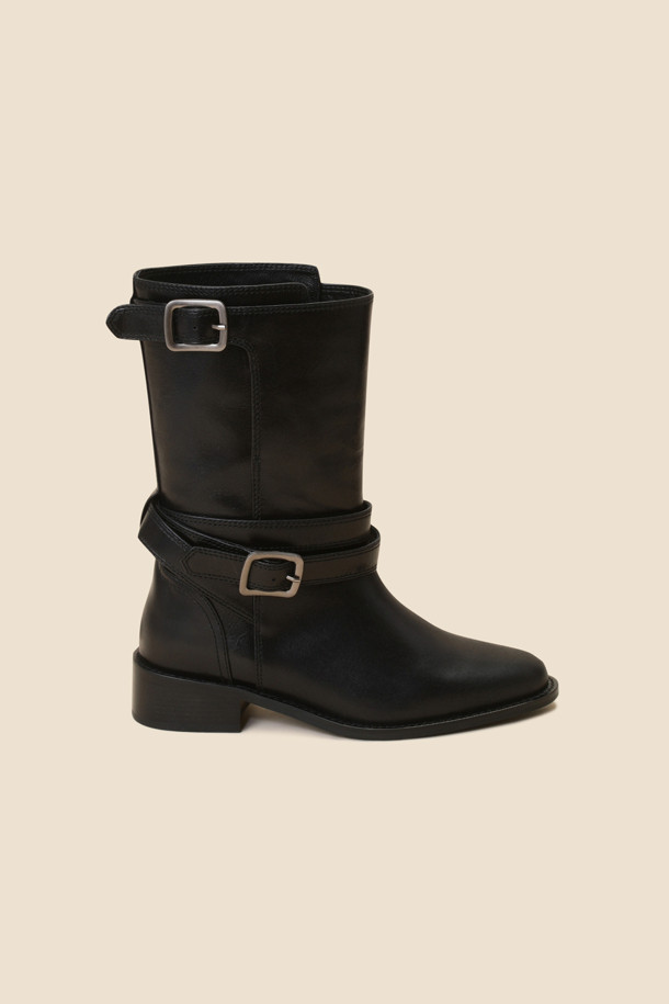 SUECOMMA BONNIE - 부츠/워커 - Buckle ankle boots(black)