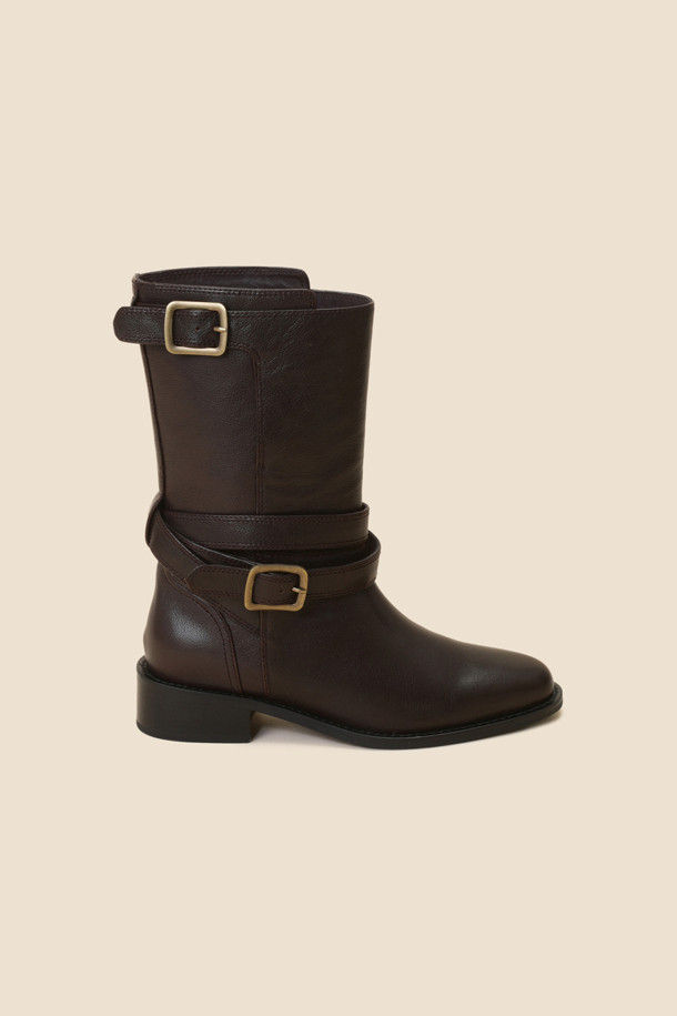 SUECOMMA BONNIE - 부츠/워커 - Buckle ankle boots(brown)