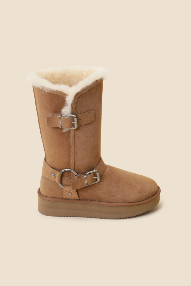 SUECOMMA BONNIE - 부츠/워커 - [김나영 착용] Shearling ankle boots(camel)