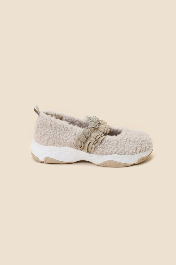 SUECOMMA BONNIE - 스니커즈 - Fur maryjane snakers(beige)