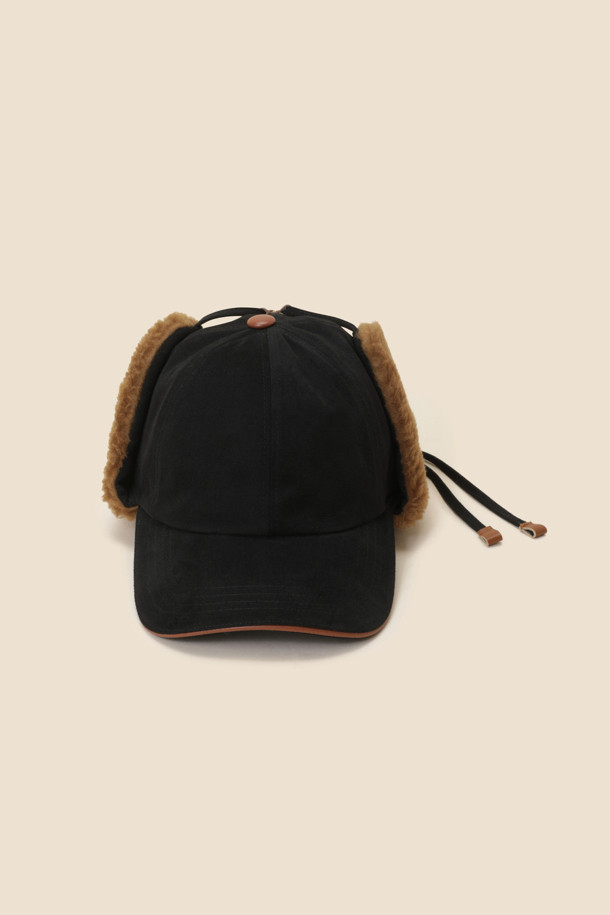 SUECOMMA BONNIE - 모자 - Fur trapper hat(black)