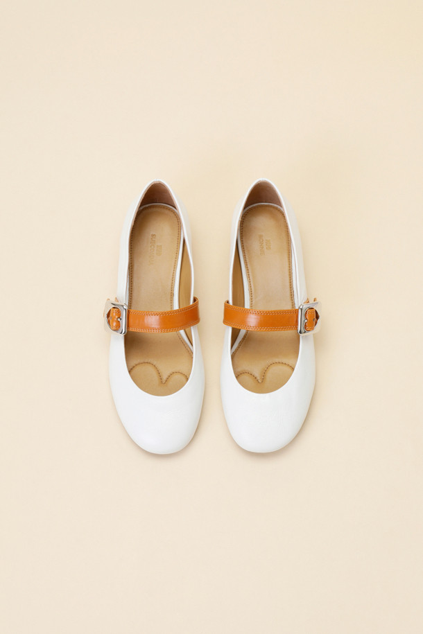 SUECOMMA BONNIE - 플랫 - Heart mary jane flat(white)