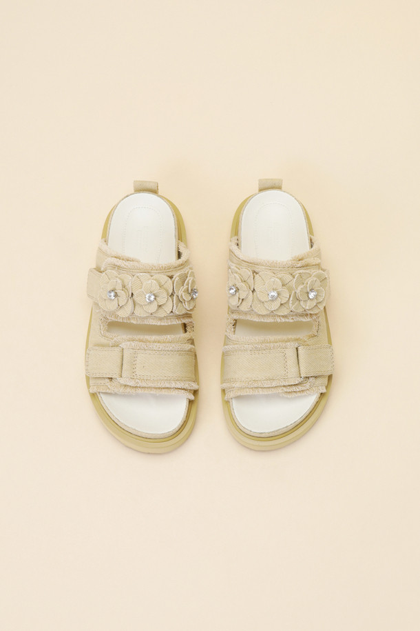 SUECOMMA BONNIE - 샌들 - Fleur24 denim slide(beige)