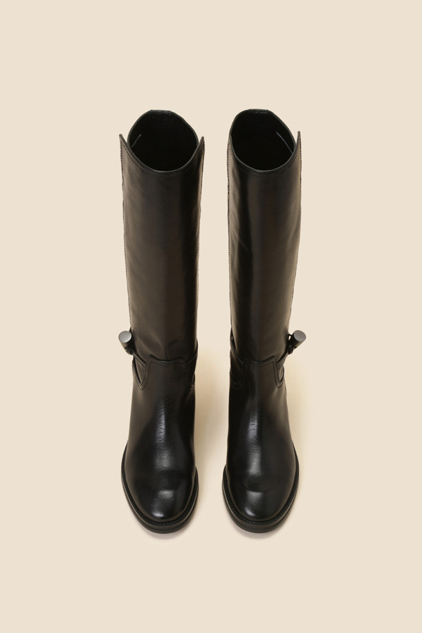 SUECOMMA BONNIE - 부츠/워커 - Duffle riding long boots(black)