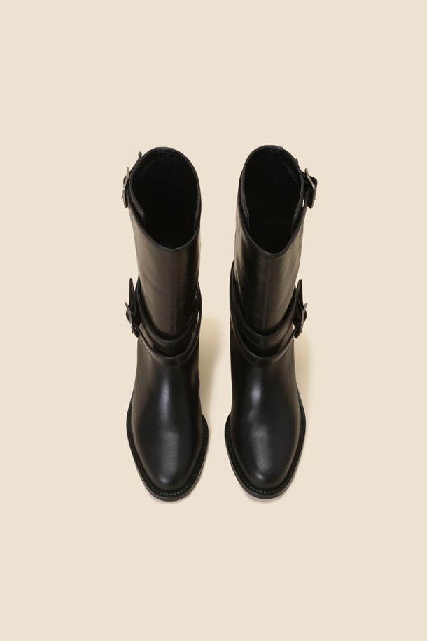 SUECOMMA BONNIE - 부츠/워커 - Buckle ankle boots(black)