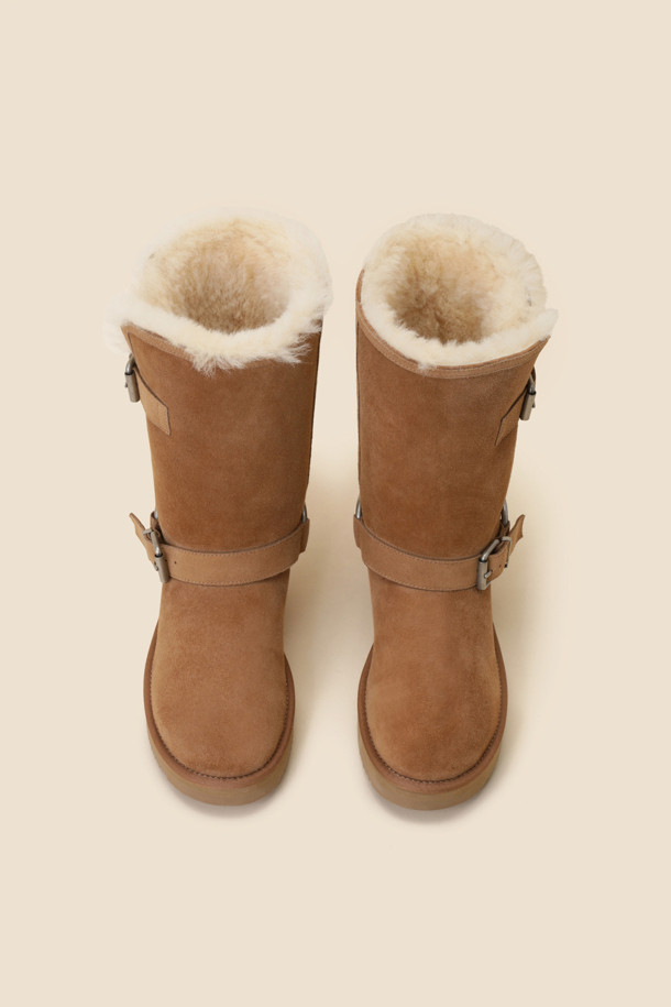 SUECOMMA BONNIE - 부츠/워커 - [김나영 착용] Shearling ankle boots(camel)