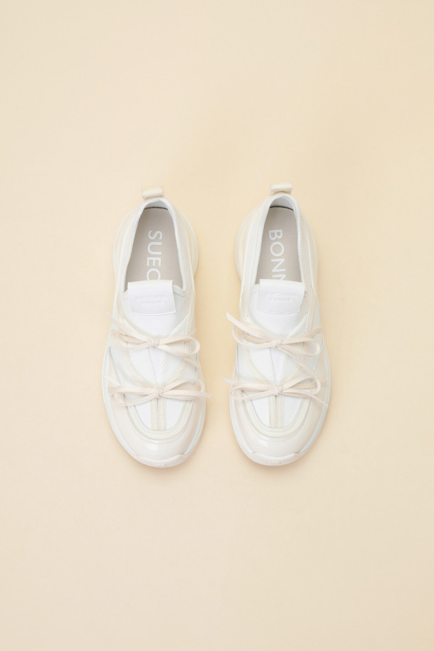 SUECOMMA BONNIE - 스니커즈 - Ribbon socks sneakers(ivory)