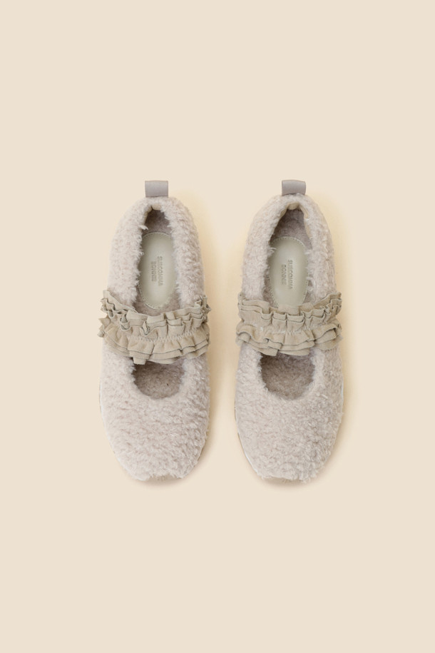 SUECOMMA BONNIE - 스니커즈 - Fur maryjane snakers(beige)