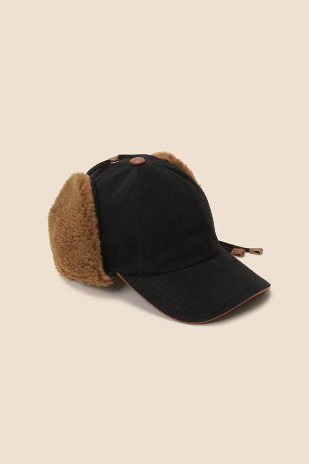 SUECOMMA BONNIE - 모자 - Fur trapper hat(black)