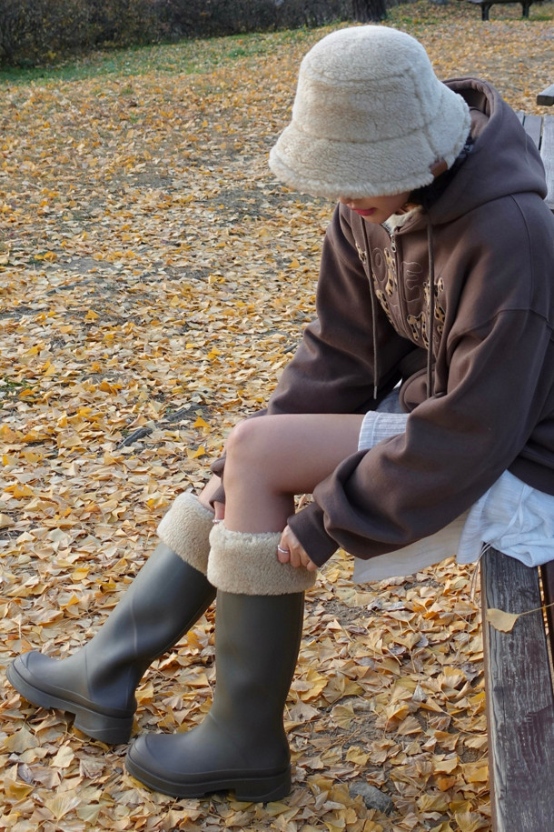 SUECOMMA BONNIE - 부츠/워커 - Heart long rain boots(khaki)