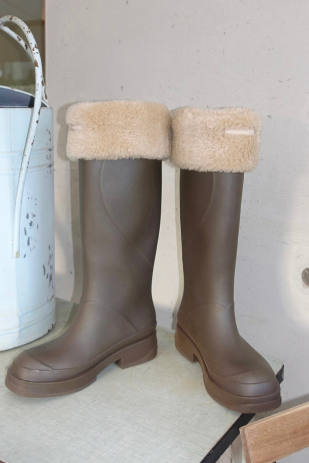 SUECOMMA BONNIE - 부츠/워커 - Heart long rain boots(khaki)