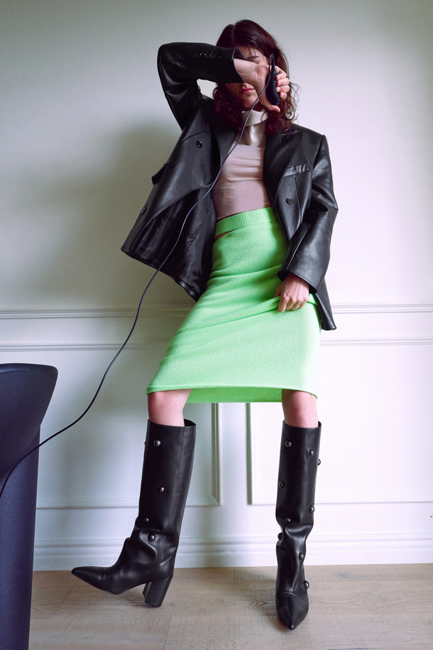 SUECOMMA BONNIE - 부츠/워커 - Stud long boots(black)