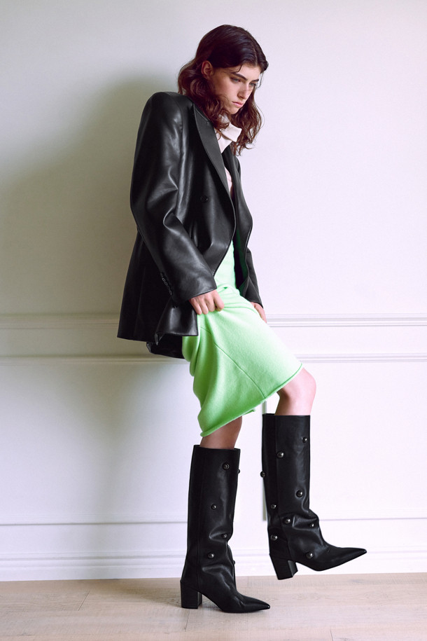 SUECOMMA BONNIE - 부츠/워커 - Stud long boots(black)