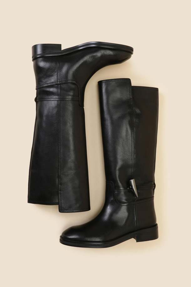 SUECOMMA BONNIE - 부츠/워커 - Duffle riding long boots(black)