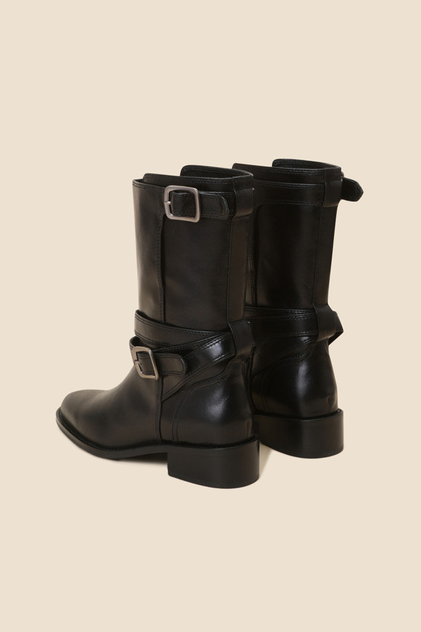 SUECOMMA BONNIE - 부츠/워커 - Buckle ankle boots(black)