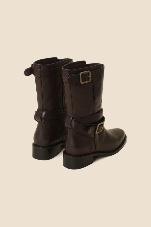 SUECOMMA BONNIE - 부츠/워커 - Buckle ankle boots(brown)