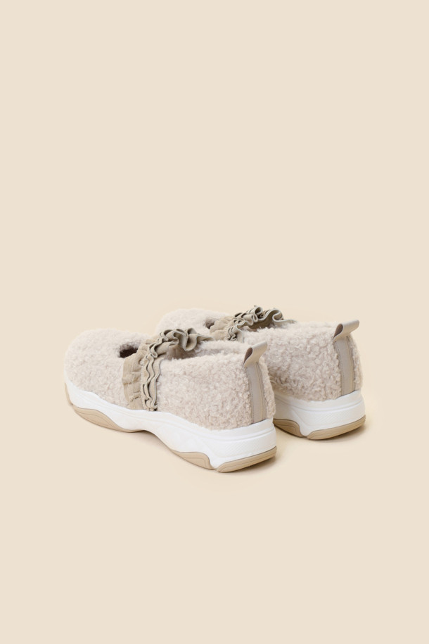 SUECOMMA BONNIE - 스니커즈 - Fur maryjane snakers(beige)