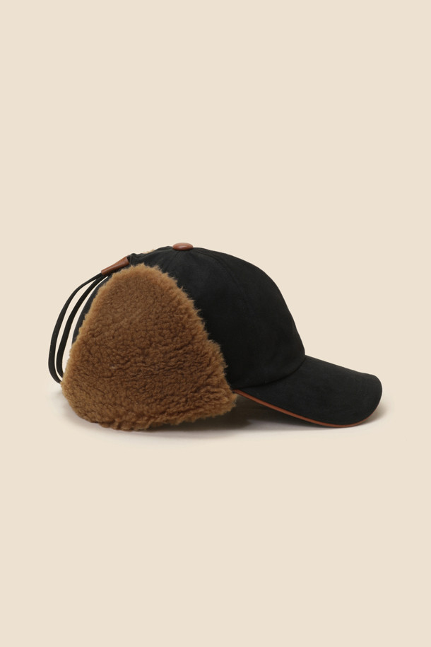 SUECOMMA BONNIE - 모자 - Fur trapper hat(black)