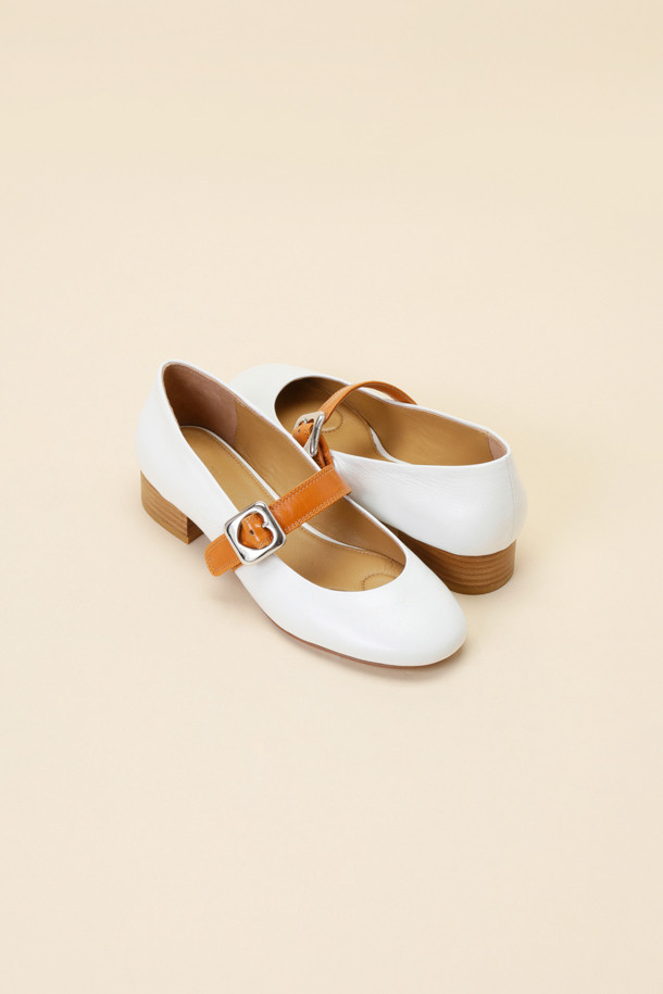 SUECOMMA BONNIE - 플랫 - Heart mary jane flat(white)