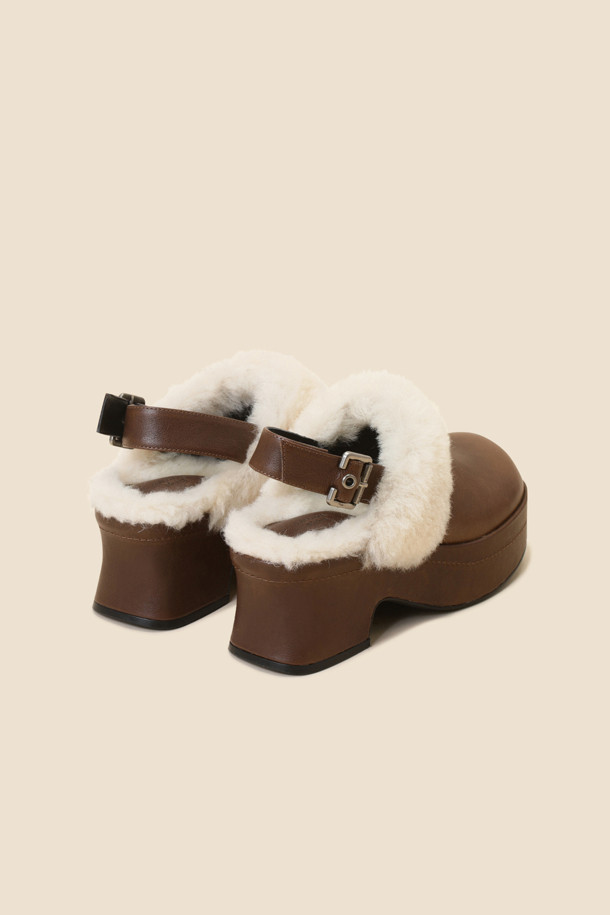 SUECOMMA BONNIE - 샌들 - Fur clog snadal(brown)