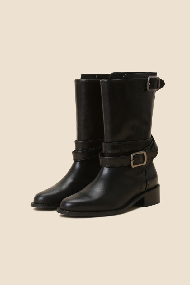 SUECOMMA BONNIE - 부츠/워커 - Buckle ankle boots(black)