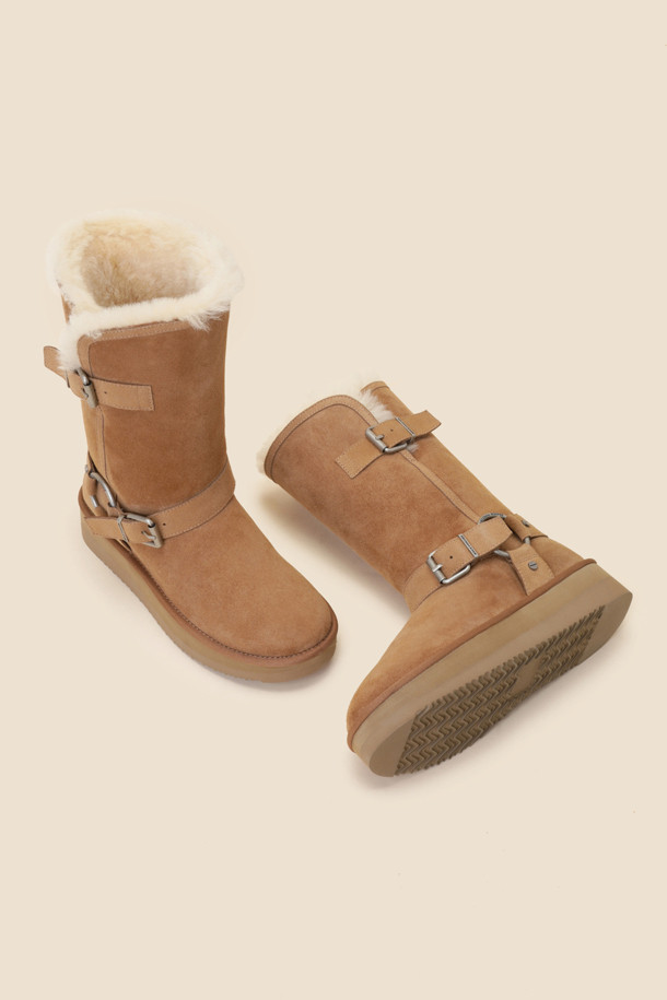 SUECOMMA BONNIE - 부츠/워커 - [김나영 착용] Shearling ankle boots(camel)