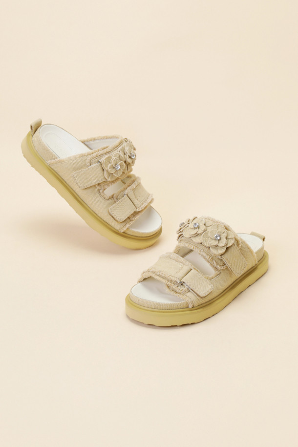 SUECOMMA BONNIE - 샌들 - Fleur24 denim slide(beige)