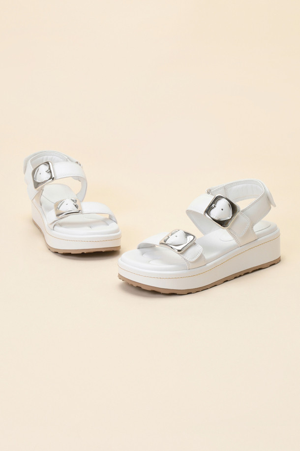 SUECOMMA BONNIE - 샌들 - Heart  casual sandal(ivory)