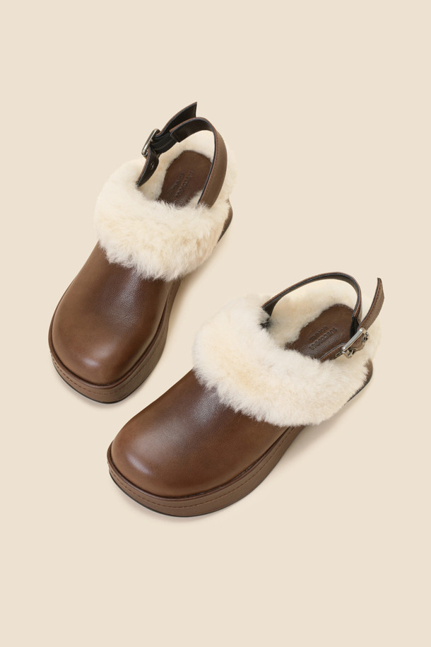 SUECOMMA BONNIE - 샌들 - Fur clog snadal(brown)